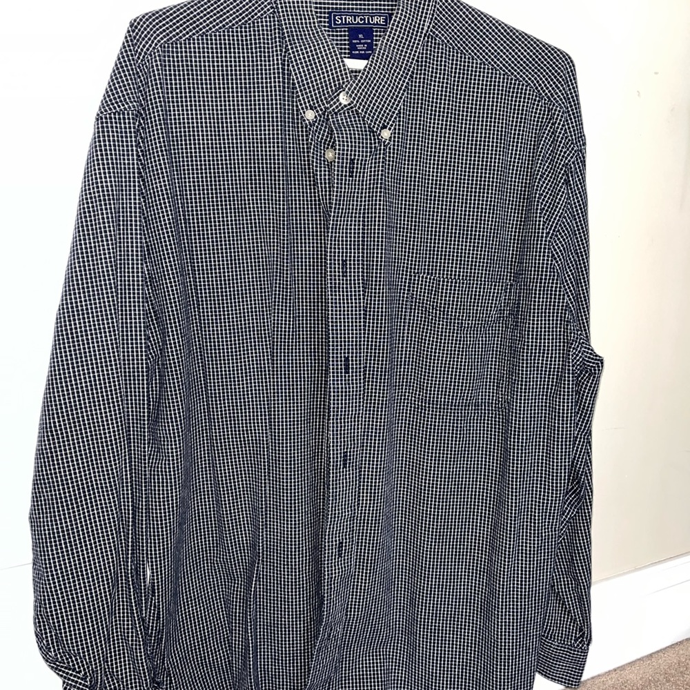 Structure Button Down Long Sleeve Collared Shirt … - image 1